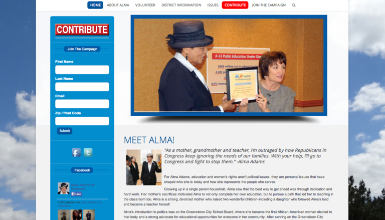 Alma Adams for Congress website